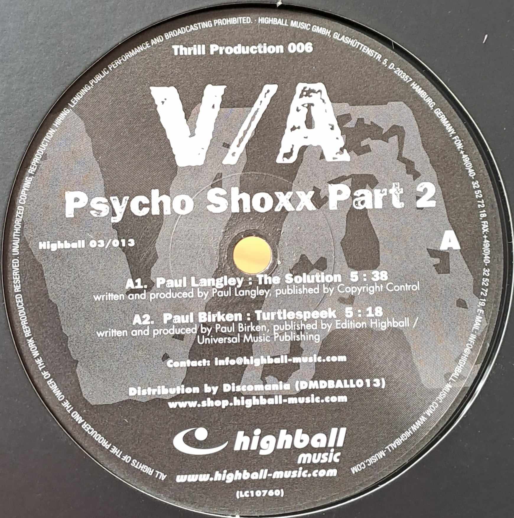 Thrill Production 006 - vinyle hard techno